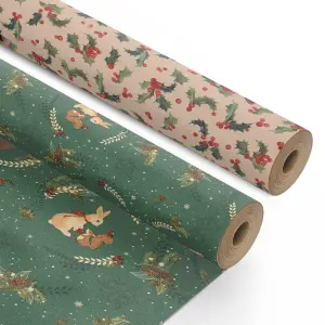 Kraft & Co 2 Pack Christmas Wrapping Paper Roll(Nutcracker)