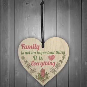 Red Ocean Family It Is Everthing Wooden Hanging Heart Family Sister Nan MuM Plaque Love Gift House Sign