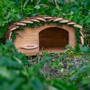 Woodside Hedgehog House with Bark Roof