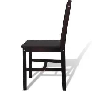 Berkfield Dining Chairs 2 pcs Dark Brown Pinewood