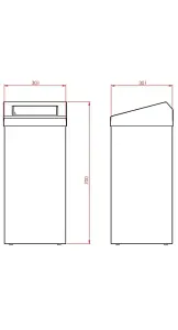 Stainless Steel 50 Ltr Wastebin - Chute Lid