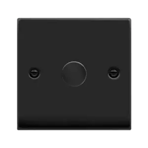 Matt Black 1 Gang 2 Way LED 100W Trailing Edge Dimmer Light Switch - SE Home