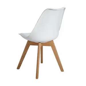 Nero Upholstered Dining Chair (Set of 2) White / Beech