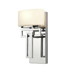 Wall Light 1920's Style Glass Opaque Shade Polished Chrome LED G9 3.5W