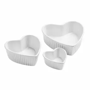 Heart Shape Stoneware Dishes White