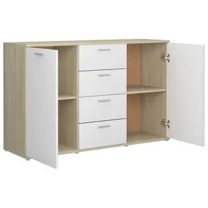 Andile 35.5Cm Wide 4 Drawer Sideboard White/Sonoma Oak