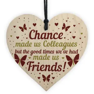 Red Ocean Colleague Made Us Friends Leaving Gifts Wooden Heart Plaque Work Colleague Friendship Thank You Gifts