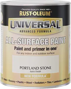 Rust-Oleum Universal Portland Stone Satin All-Surface Paint 750ml