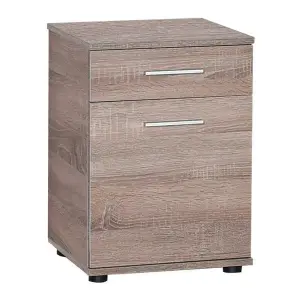 Modern 2 Drawer Latte Oak Bedside Chest