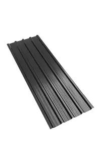 6 Pcs Steel Corrugated Building Roof Cladding Metal Roof Panels Charcoal Black  L 115cm W 45cm