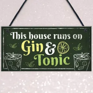 Red Ocean Gin Signs For Garden Shed SummerHouse Funny Party Gift Kitchen Wall Plaque Sign