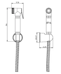 Douche Valve Thermostatic with Spray Kit Chrome