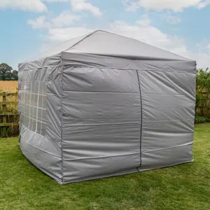 Rapid Pop Up Compact 3x3 Gazebo With Sides Light Grey