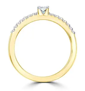 Princess Cut Lab Diamond Engagement Ring 0.25Ct H/Si In 9K Gold