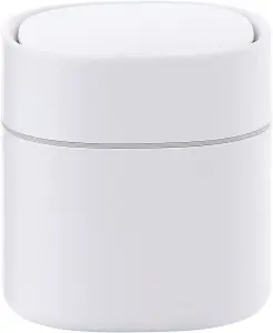 Countertop Waste Bin - 800ml Mini White Worktop Tabletop Desktop Bin for Tea Bags & Pods