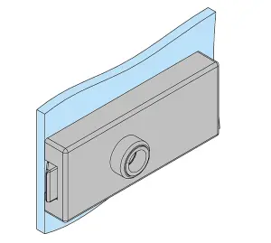 Studio Private Line glass door lock non-locking, angular, stainless steel colour C31