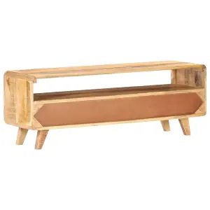 Berkfield TV Cabinet 117x30x41 cm Solid Rough Mango Wood