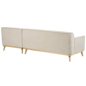 Corner Sofa SIMOS Light Beige Corduroy Left Hand