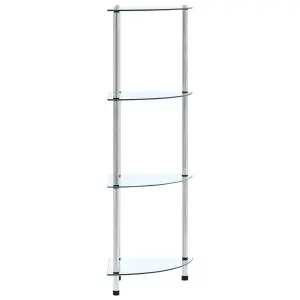 Berkfield 4-Tier Shelf Transparent 30x30x100 cm Tempered Glass