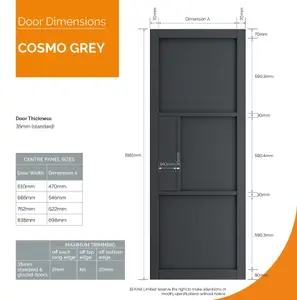 Cosmo Grey Internal Laminate Door