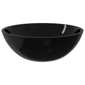 Berkfield Basin Glass 50x37x14 cm Black