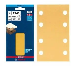 BOSCH Dual Application BEST for Wood & Paint Sanding Sheets (Rectangle 80 x 133mm - 10/Pk) For: Bosch GSS 160 & GSS 18V-10 Sanders