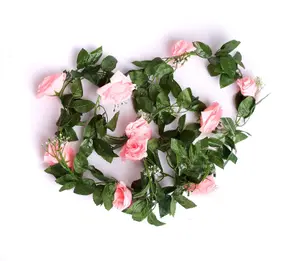 Best Artificial 7ft Baby Pink Silk Rose Garland decoration - perfect from home, office or events