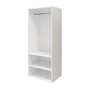 GoodHome Atomia Freestanding Matt white Particle board Mirrored Wardrobe (H)1875mm (W)750mm (D)580mm