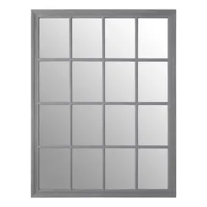 Interiors by Premier Hawthorne Grey Flat Wood Wall Mirror