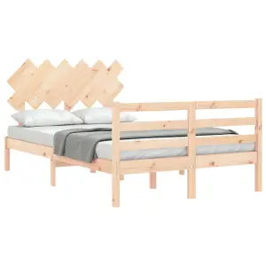 Berkfield Bed Frame with Headboard 120x200 cm Solid Wood