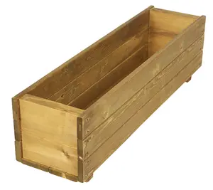 Large Wooden Garden Planter Trough Outdoor Veg Pot Boxes 900mm wide