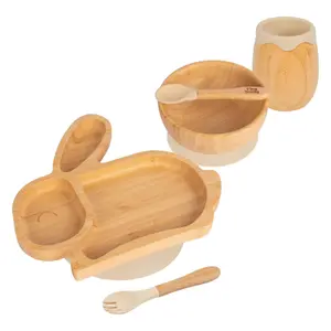 5pc Bamboo Rabbit Baby Weaning Set - Beige