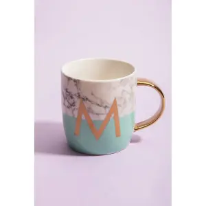 Maison by Premier Mimo Pastel Green M Letter Monogram Mug