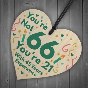 Red Ocean Funny Birthday Gifts Novelty 68th Birthday Gift Wooden Heart Sign Funny Birthday Card