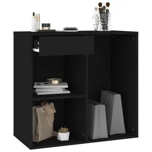 Berkfield Cosmetic Cabinet Black 80x40x75 cm Engineered Wood