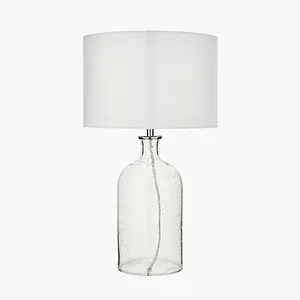 Clear Bubble Glass Table Lamp with Shade