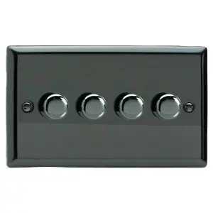 Varilight 4-Gang 2-Way V-Pro Push On/Off Rotary LED Dimmer 4 x 0-120W (Twin Plate) Iridium