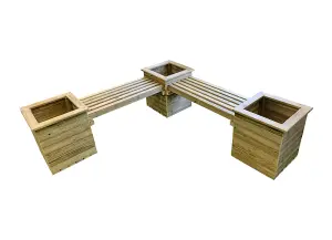 Corner Planter Bench - Timber - L194 x W194 x H55 cm - Minimal Assembly Required