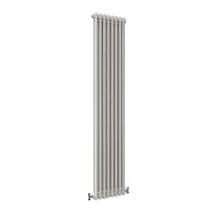 Vertical White Double Column Radiator (H) 1800mm x (W) 380mm, 5010 BTU.