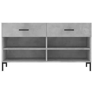 Berkfield Shoe Bench Concrete Grey 102x35x55 cm Engineered Wood