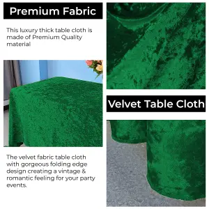 Diamond Velvet Rectangle Tablecloth, Emerald Green , 90 Inch x 156 Inch