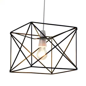 Lighting123 Geosphere Pendant Ceiling Light Fixture with Easy Fit LED Bulb Cap Lightshade for Kitchen Living Room Bedroom Office