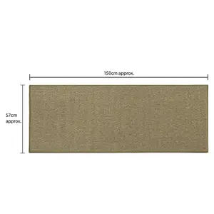 JVL Eden Machine Washable Latex Backed Runner Doormat 57x150cm, Latte