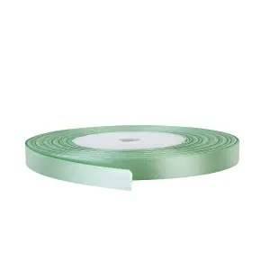 6mm Mint Green Double Sided Satin Polyester Ribbon Roll, 25 metres