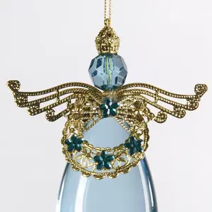 Long Acrylic Glass Smooth Angel Hanging Figurine Ornament Blue/Gold