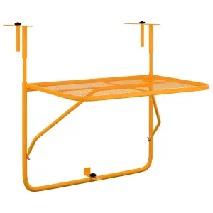 Berkfield Balcony Table Yellow 60x40 cm Steel