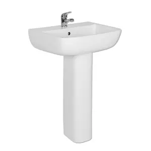 Rinse Bathrooms 600 Short Projection 520mm Basin with Full Pedestal