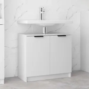 Berkfield Bathroom Cabinet High Gloss White 64.5x33.5x59cm Engineered Wood