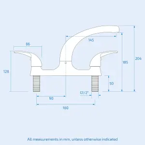 Nes Home Dual Lever 360 Swivel Spout Kitchen Basin Mono Mixer Tap