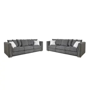 The Great British Sofa Company Edinburgh 3 Seater and 3 Seater Dark Grey Sofas